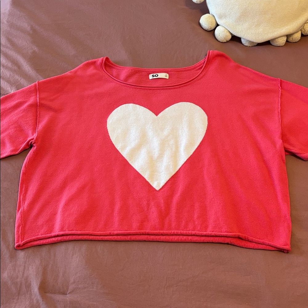 SO Pink Top with White Heart